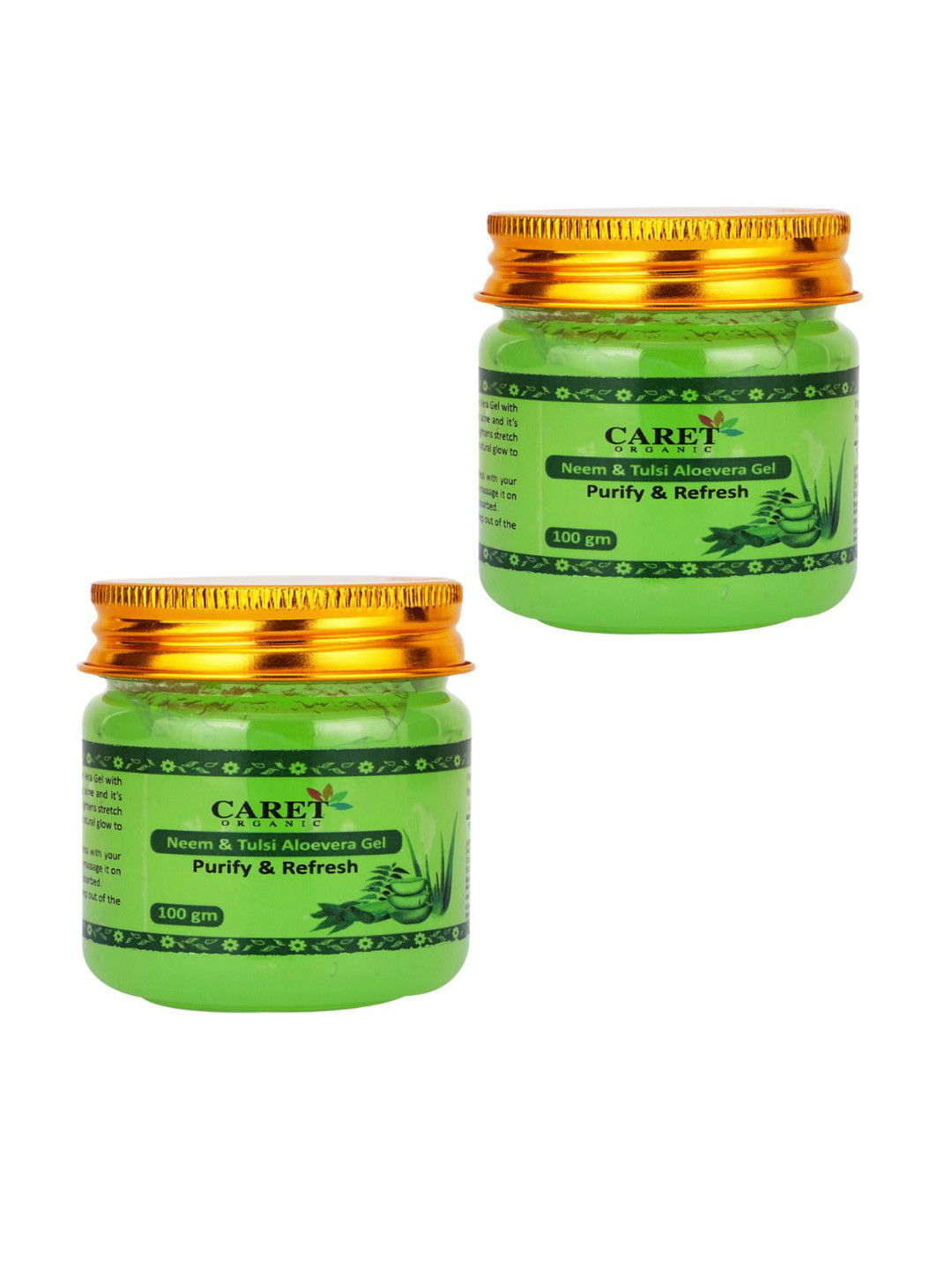 CARET ORGANIC Set of 2 Neem & Tulsi Aloevera Gel - 100 g Each