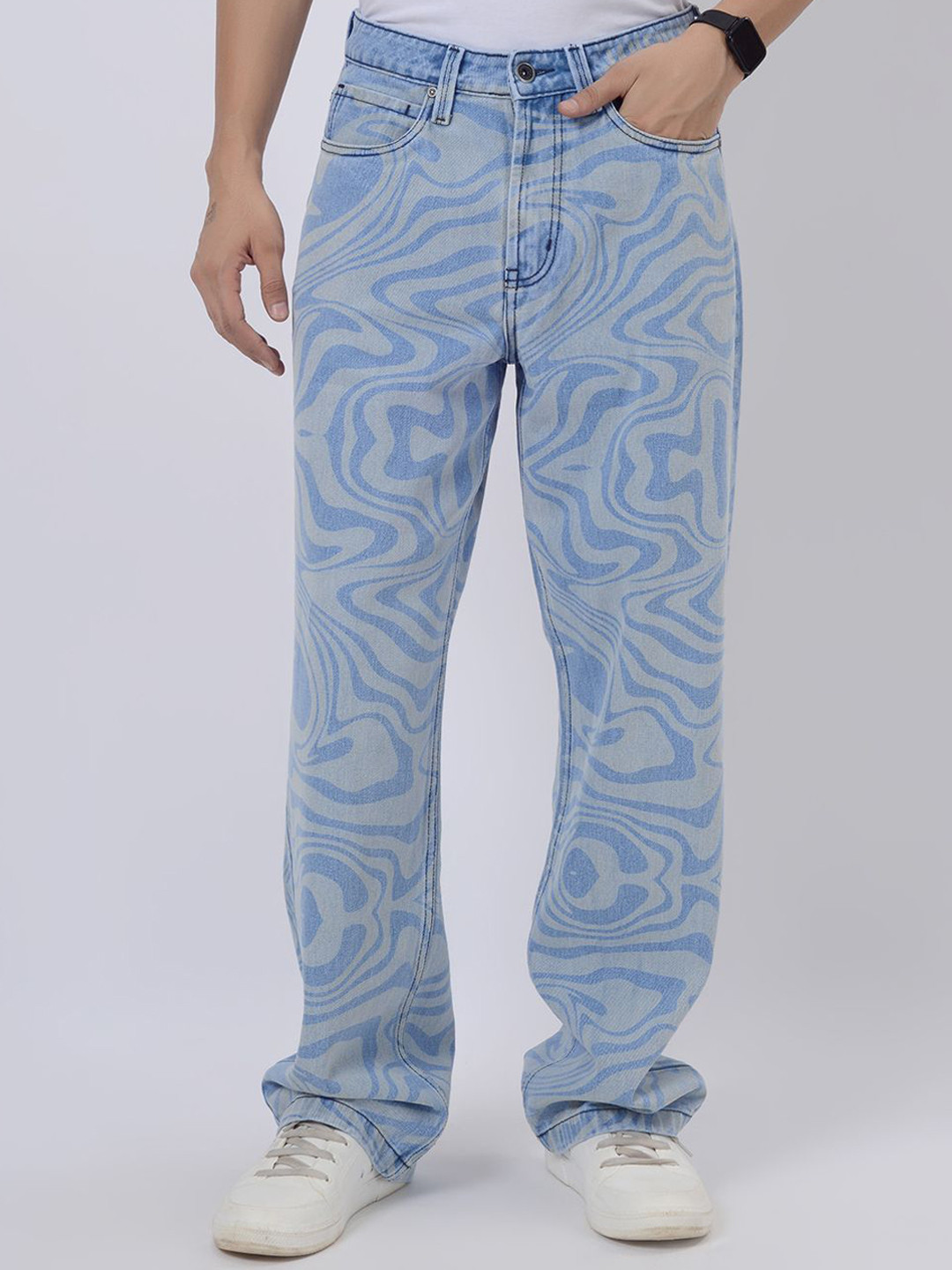 JADE BLUE Men Relaxed Fit Cotton Heavy Fade Jeans