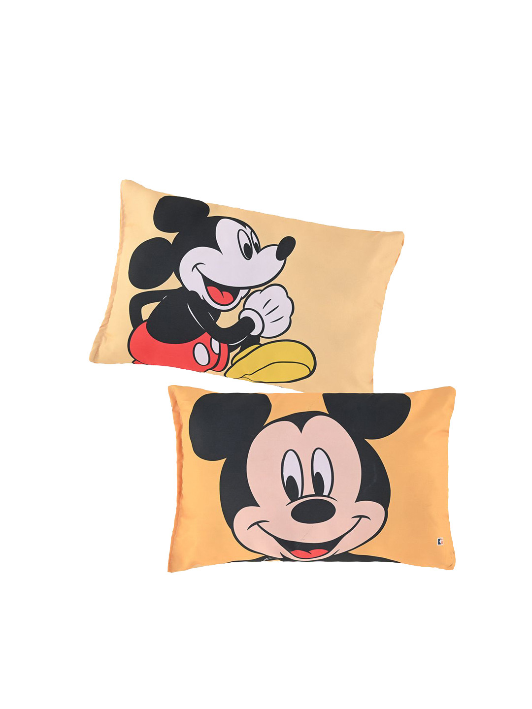 Kuber Industries Kids Yellow Mickey Mouse Printed Baby Pillow