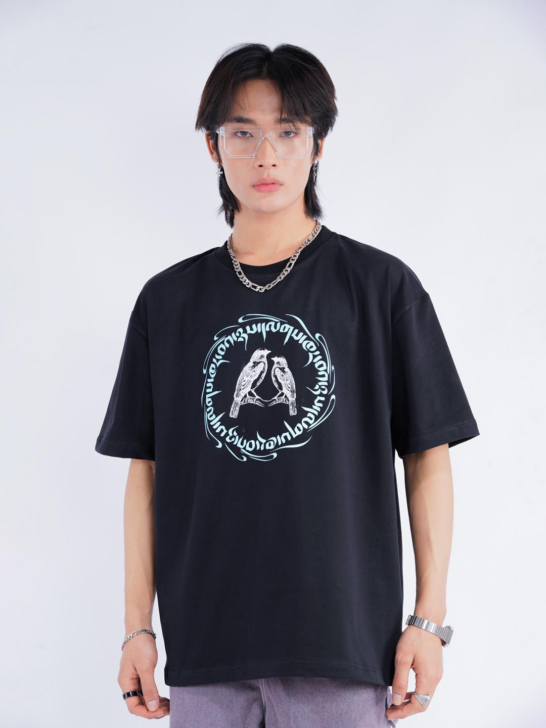 UNRL Cotton Oversized Graphic Drop-Shoulder T-shirt