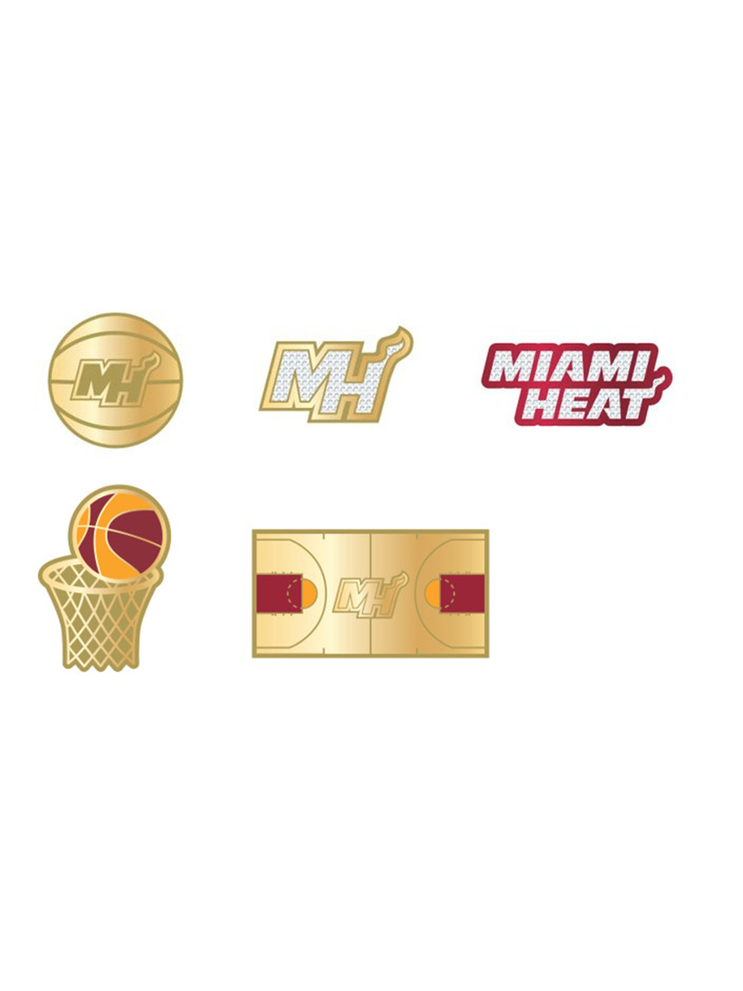 Crocs Unisex 5-Pcs Shoe NBA Miami Heat Charm Jibbitz