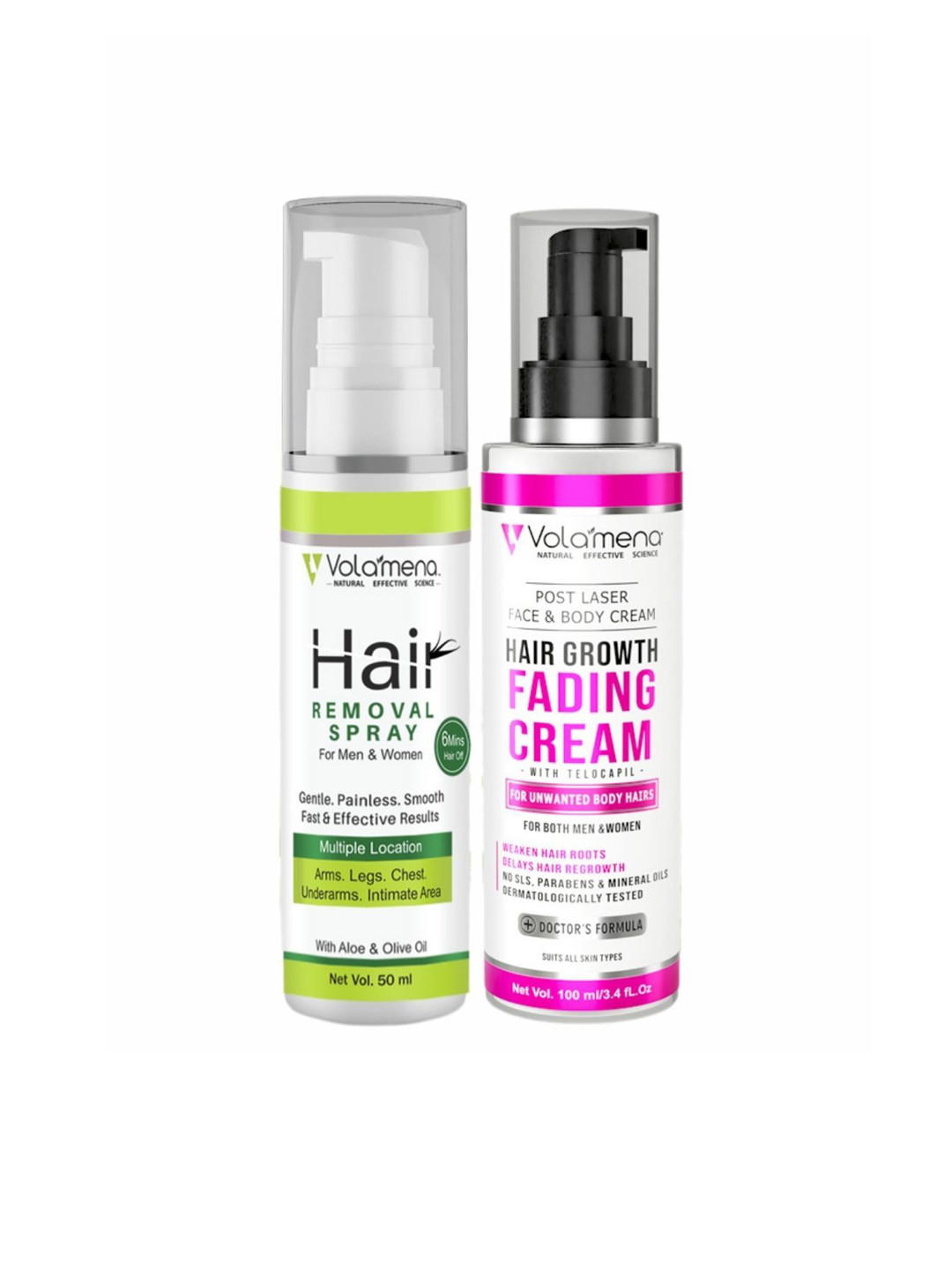Volamena Organics Hair Remover Spray With Hair Growth Fading Cream