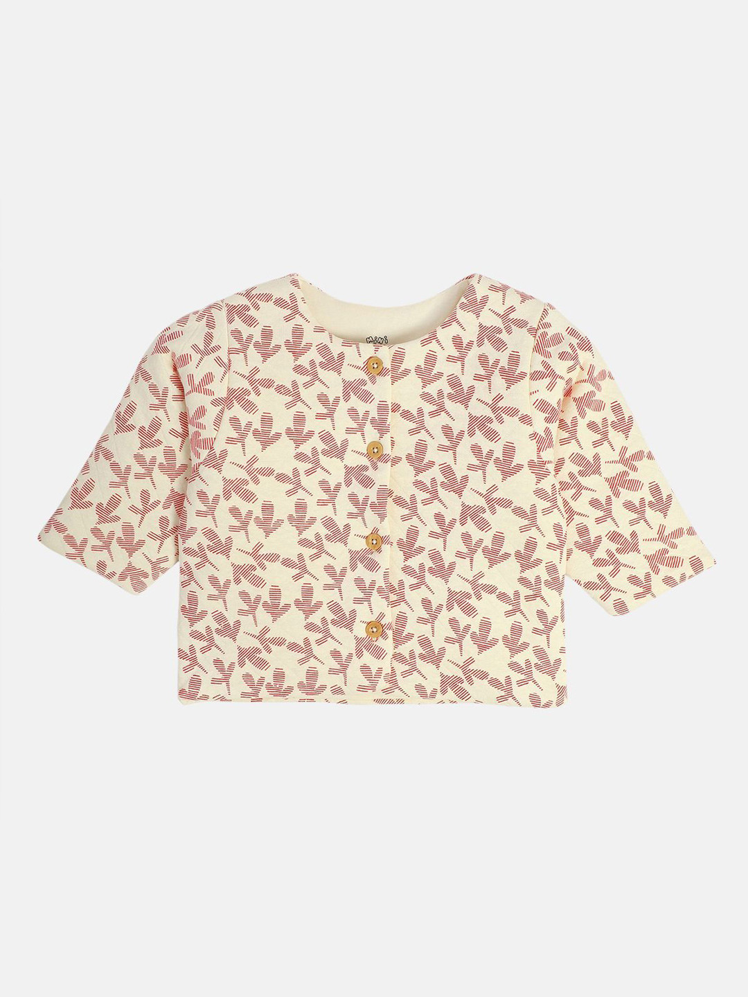MINI KLUB Girls Floral without Crop Open Front Jacket with Embroidered
