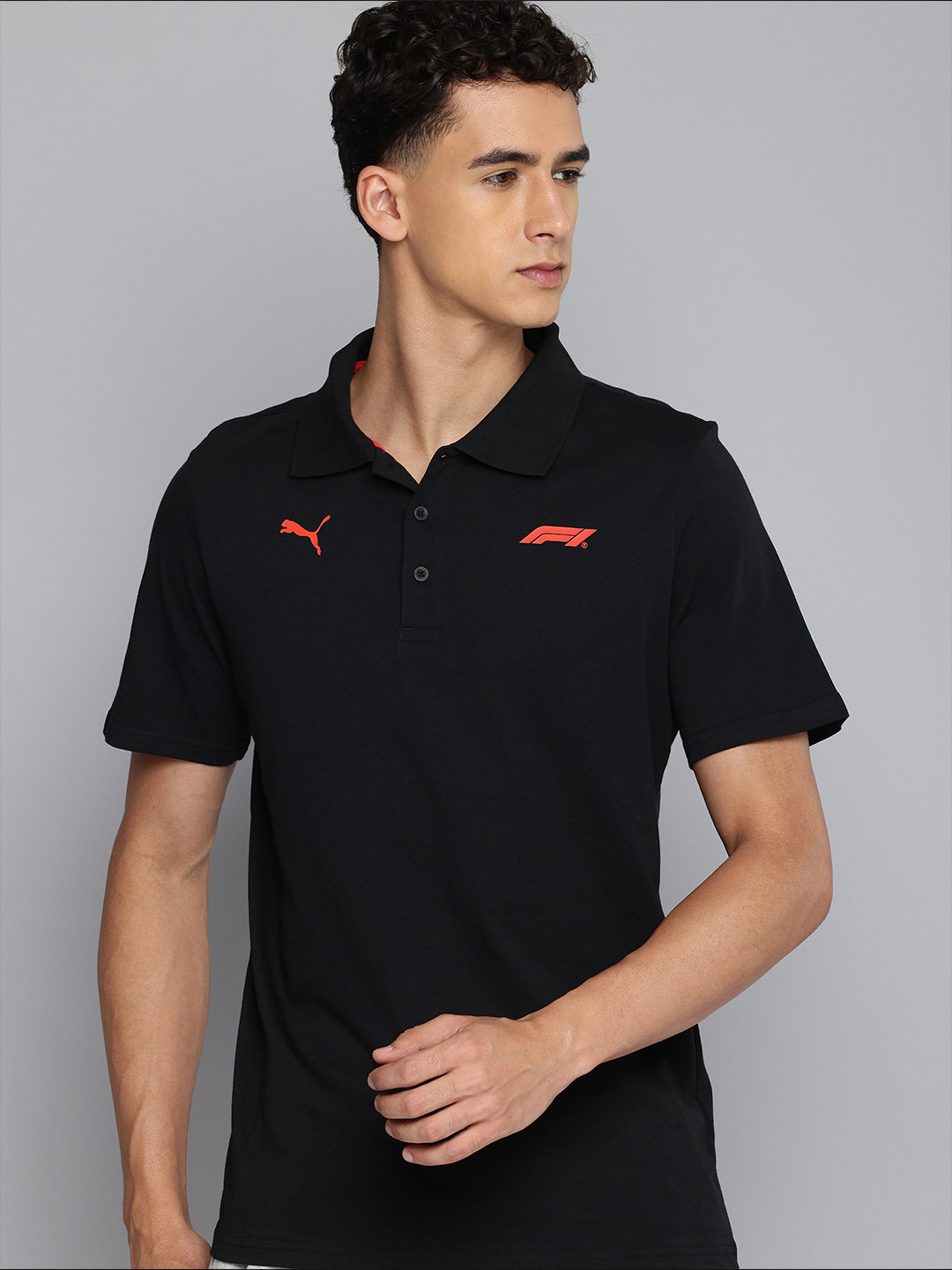 PUMA Motorsport F1 Logo Pure Cotton Polo Collar T-shirt