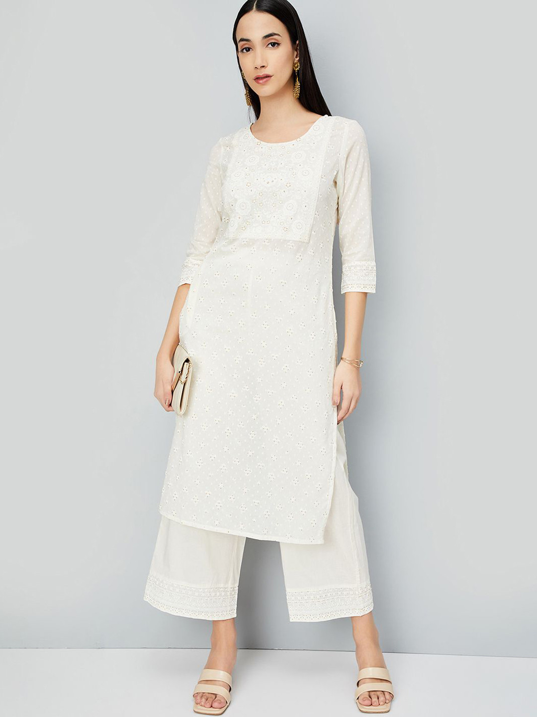 max Floral Embroidered Kurta with Palazzos