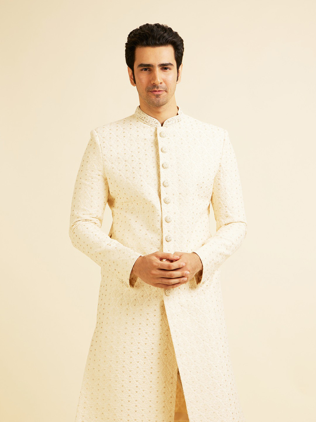 Manyavar Men Sequin Embroidered Sherwani Set