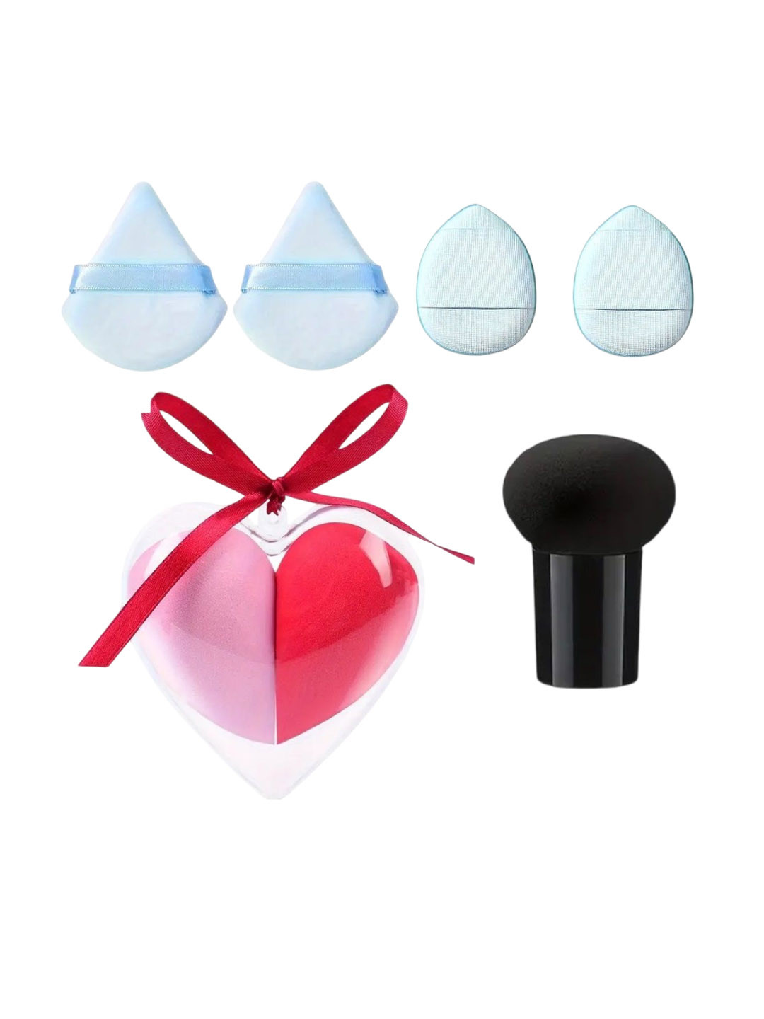 Facejewel 7 Pcs Makeup Sponge Puff With Triangle Puff