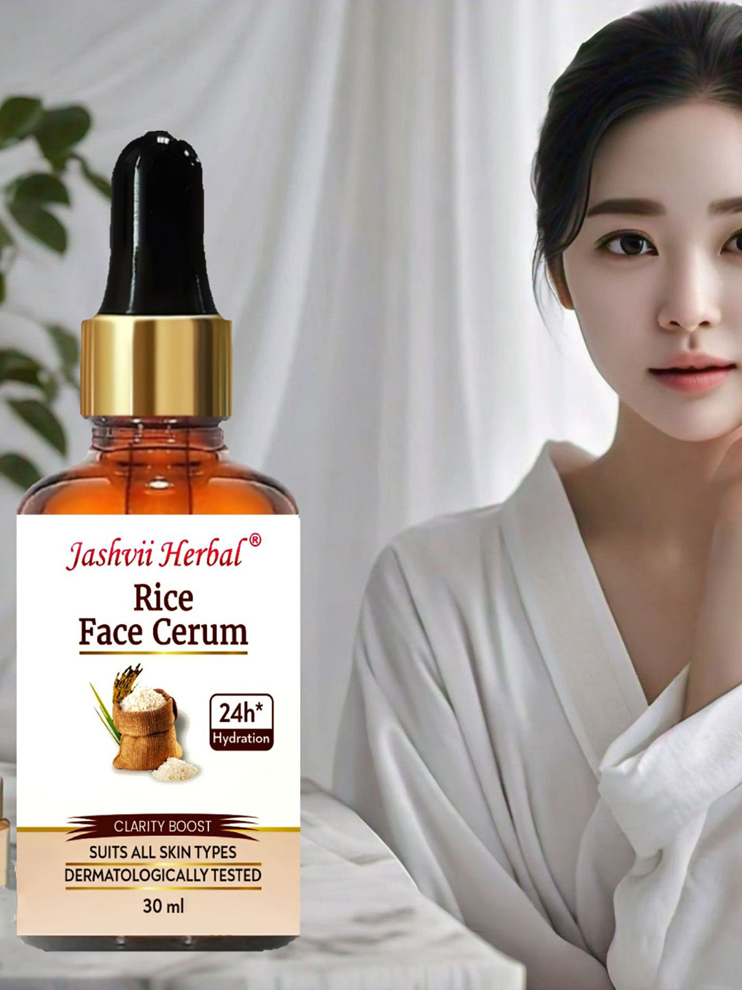 Jashvii herbal Rice Face Serum For Hydration 30 ml