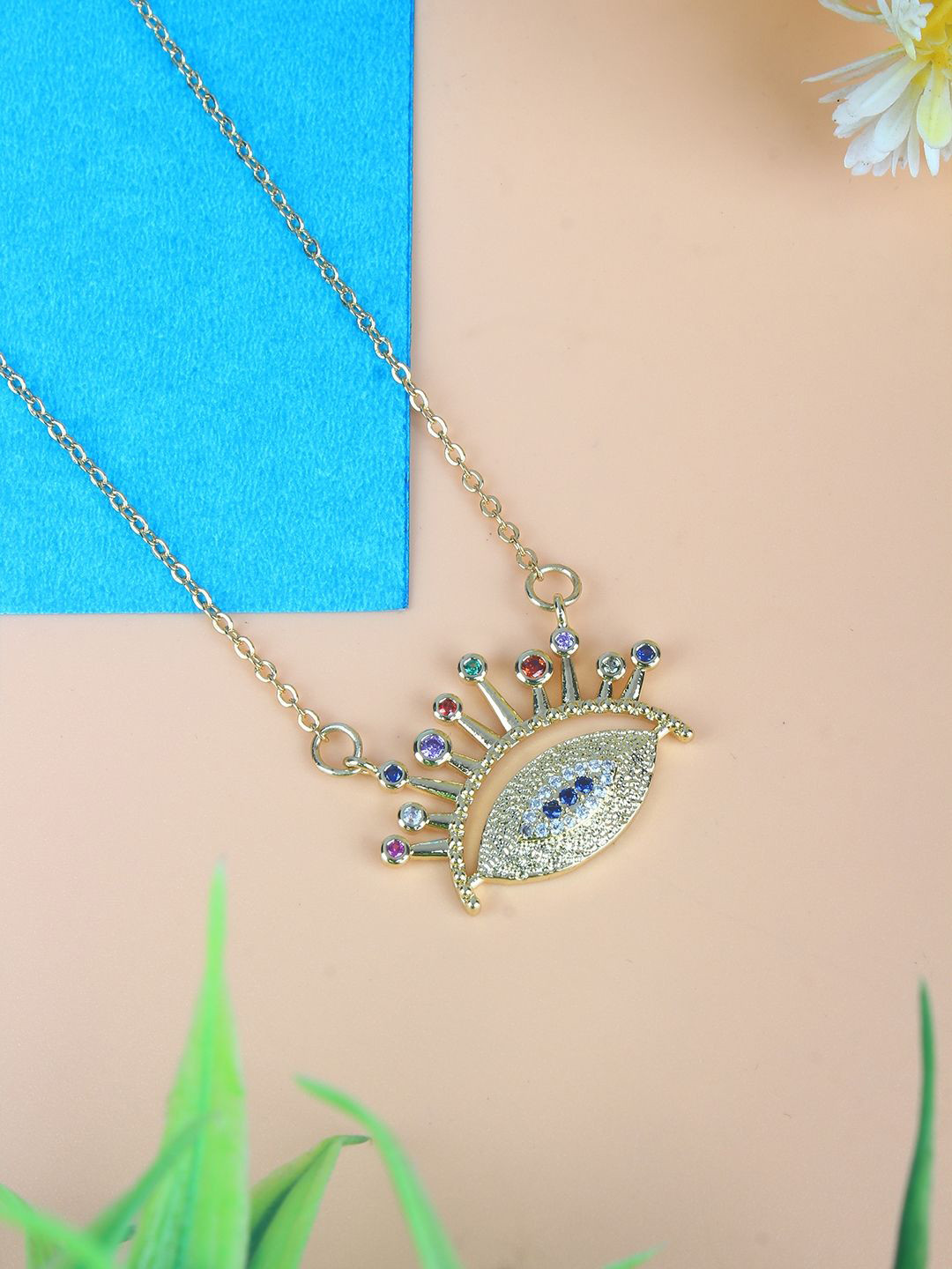 KPOP Gold-Plated Cubic Zirconia Studded Minimal Necklace