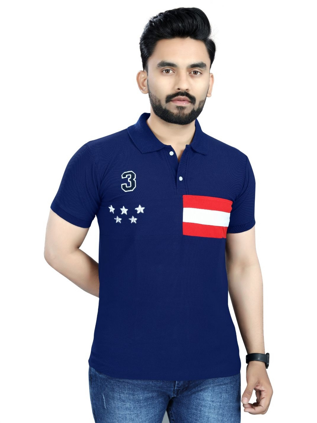 DYRECTDEALS Men Graphic Printed Polo Collar T-shirt