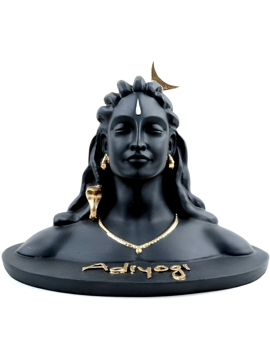 Navyaksh Adiyogi God Gold Brass Metallic Prayer Room Small Showpiece - 3.1 Inches