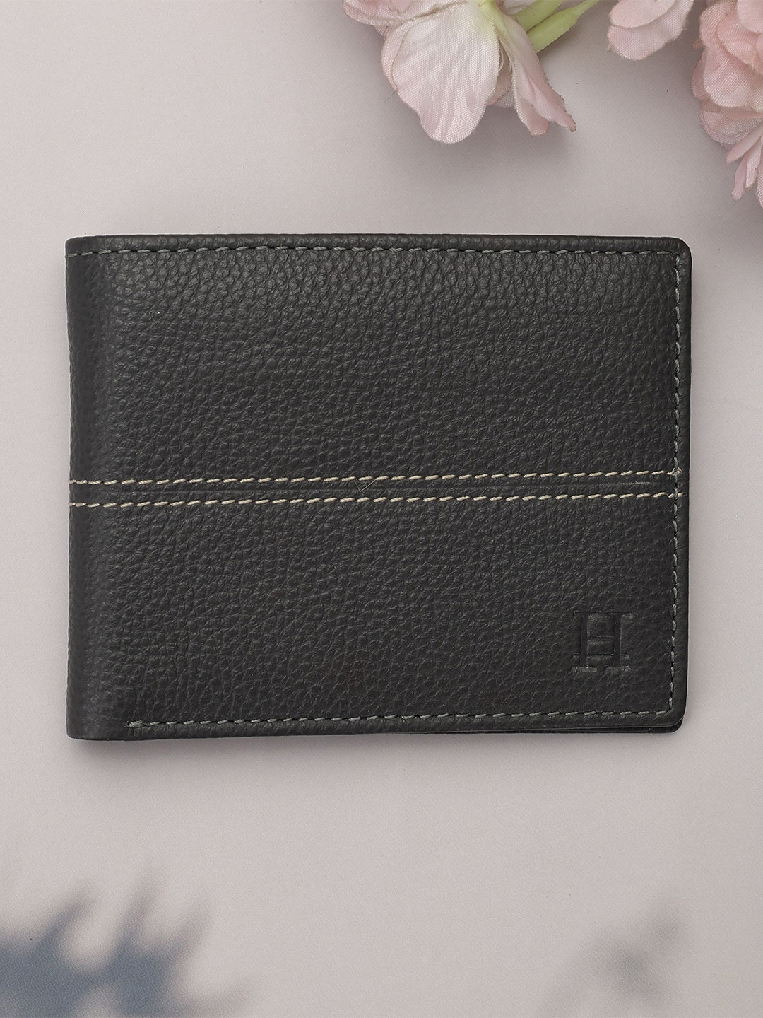 HIROSHI Men Leather Two Fold Wallet