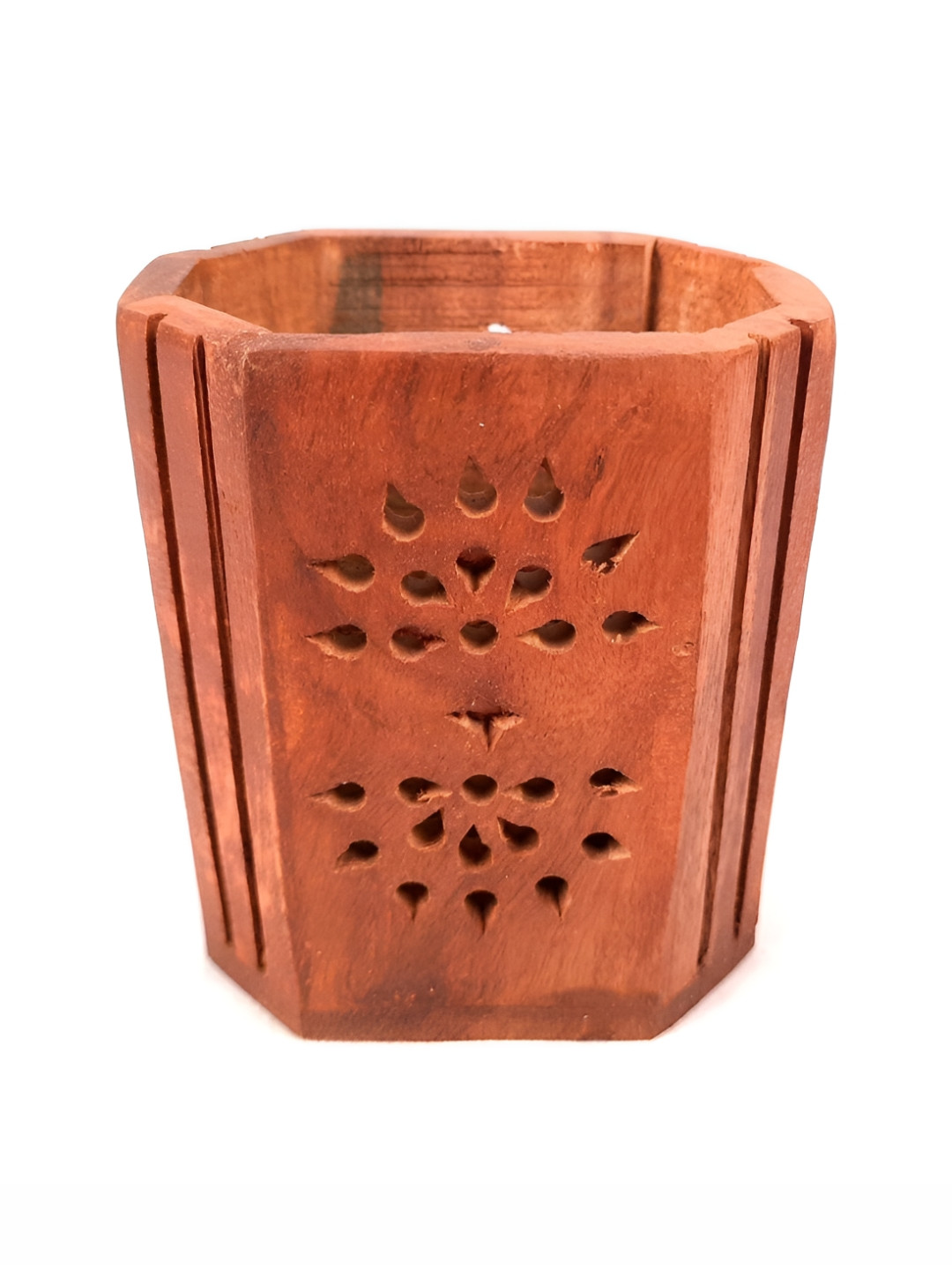 apka mart Self Design Wooden Pen Stand