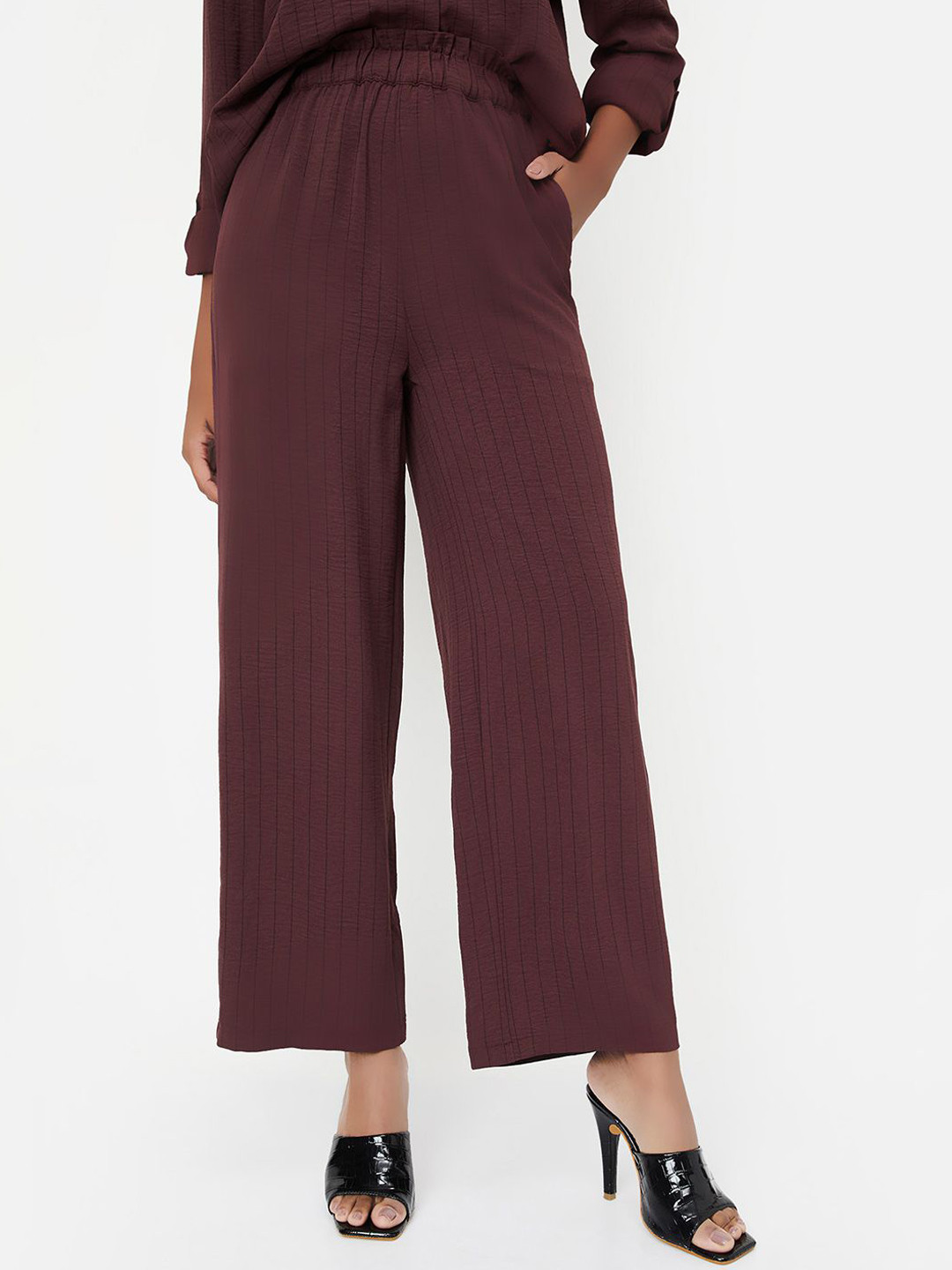 Max x Kalki  Women Striped Wide Leg Trousers