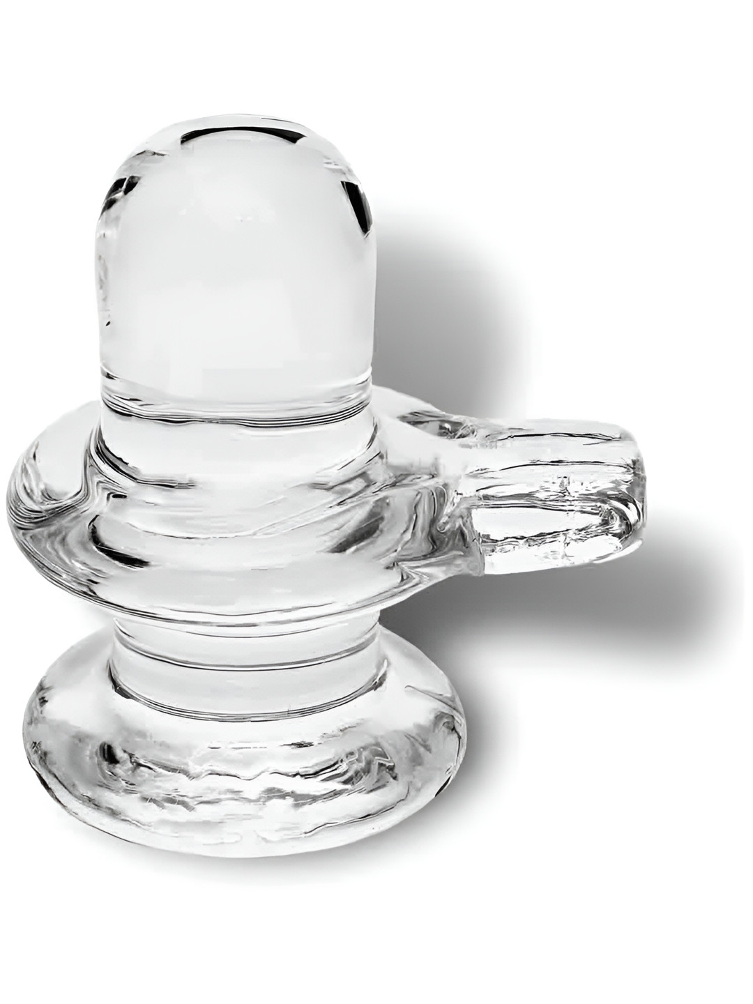 Navyaksh Shivling White Crystal Natural Prayer Room Small Showpiece - 3.1 Inches