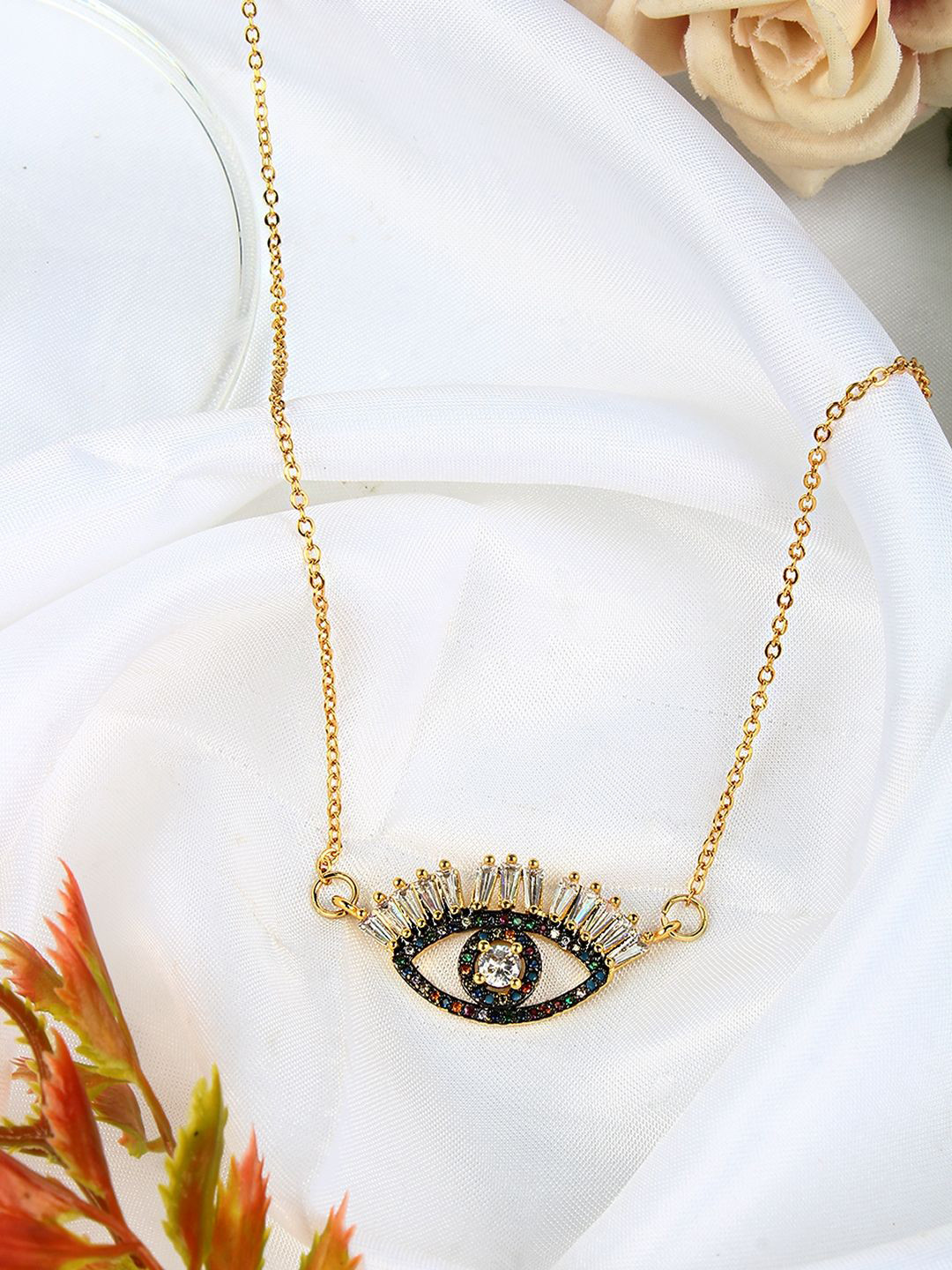 KPOP Gold-Plated Stone Studded Necklace