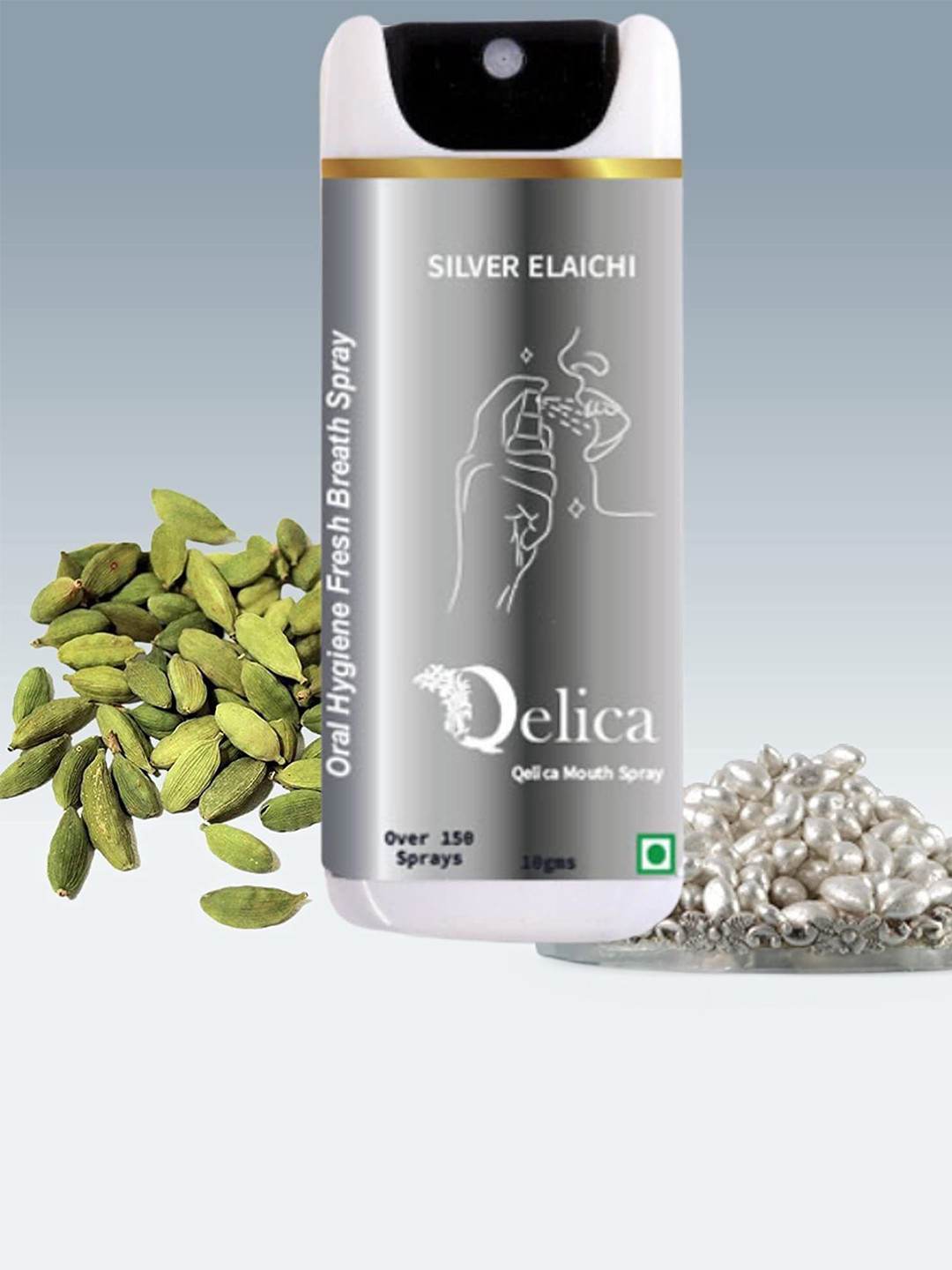 Qelica Silver Elachi & Dubai Special Mouth Spray 10 g Each