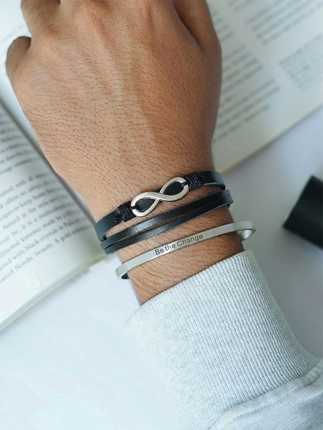 JOKER & WITCH Men Set Of 2 Rhine Cuff Bracelet