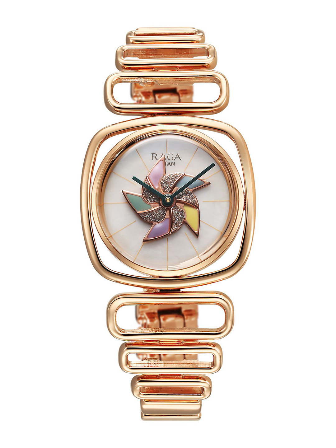 Titan Women Brass Mother of Pearl Dial & Bracelet Style Straps Analogue Watch 95256WM01