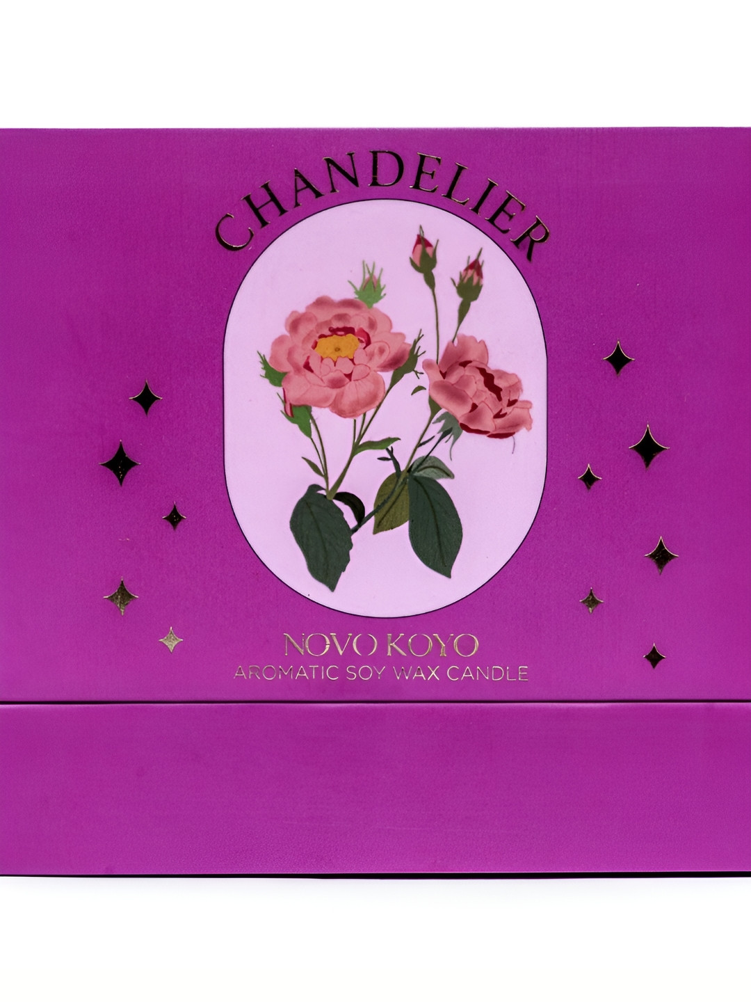 NOVO KOYO Chandelier Glass Scented 2 Wick Scented Solid Geometric Regular Jar Candles