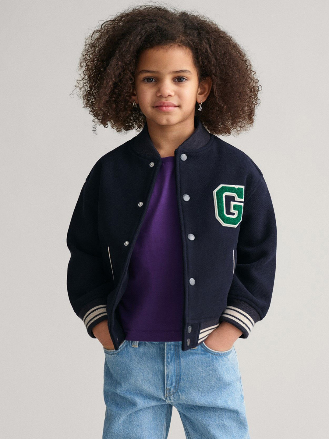 GANT Boys Solid Stand Collar Bomber Jacket