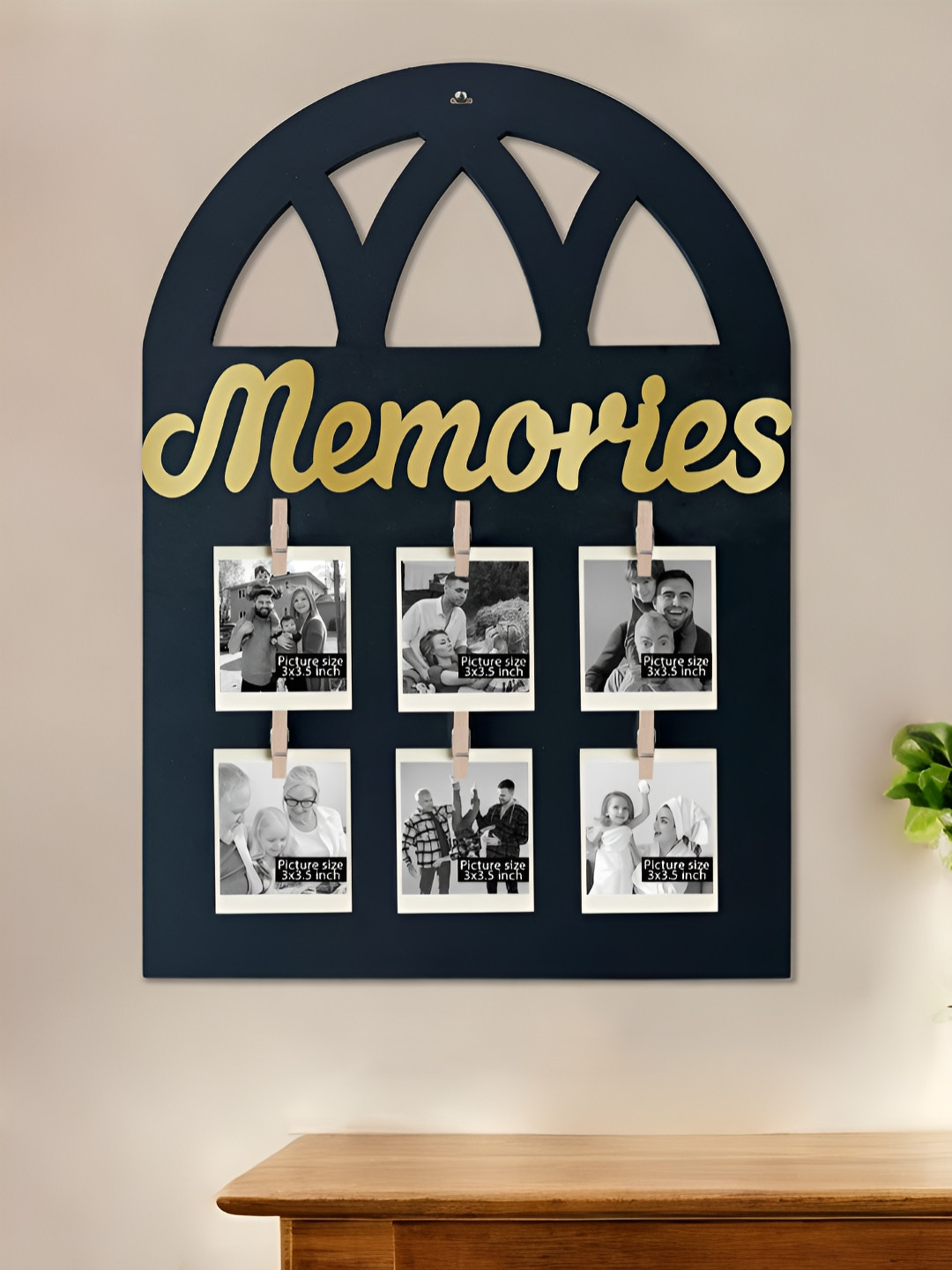 Art Street MDF Frame with Window Style, Golden Acrylic Memories Plaque