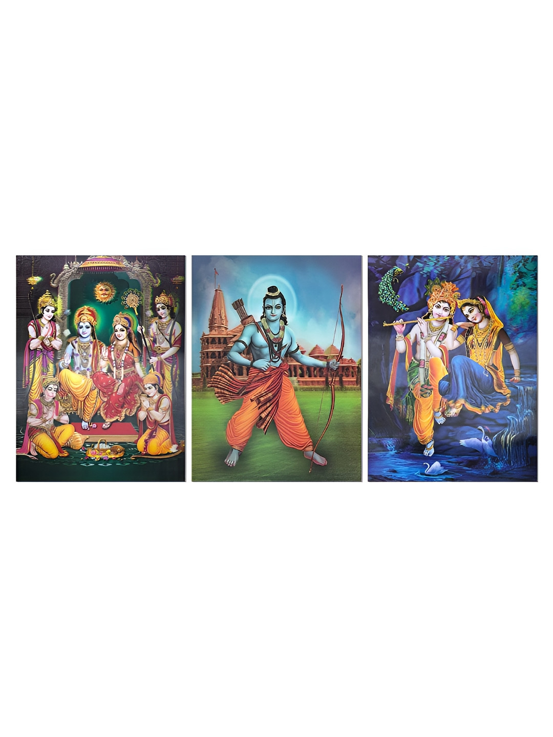 Art Street Paper 3 Piece Wall Rectangle Paintings Wall Art - 15.5 x 11.5 In