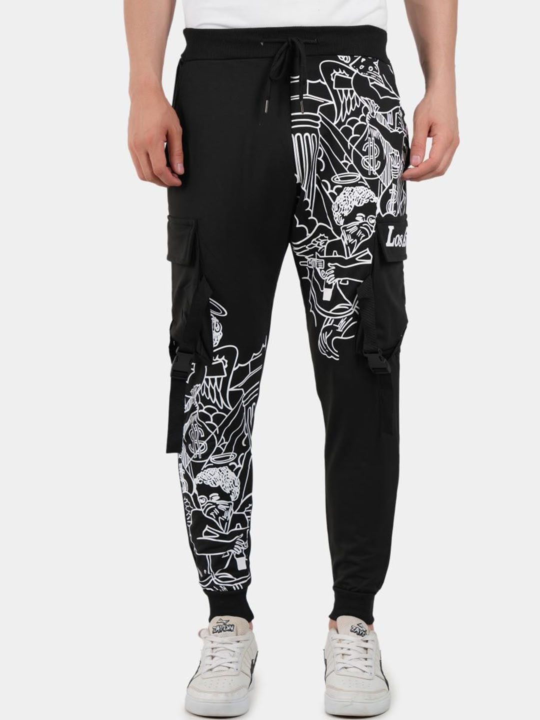 BOTABOCHI Men Printed Slim Fit Cargo Joggers