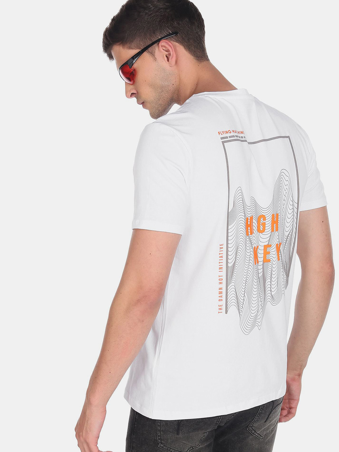 Flying Machine Graphic Print Cotton T-Shirt