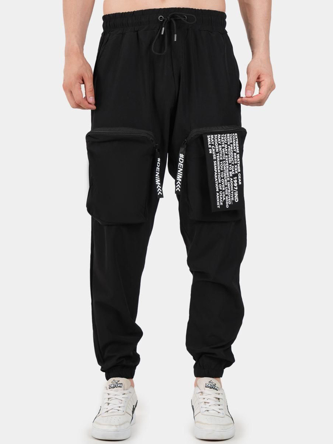 BOTABOCHI Men Typography Printed Regular Fit Mid Rise Jogger Cargo Pants