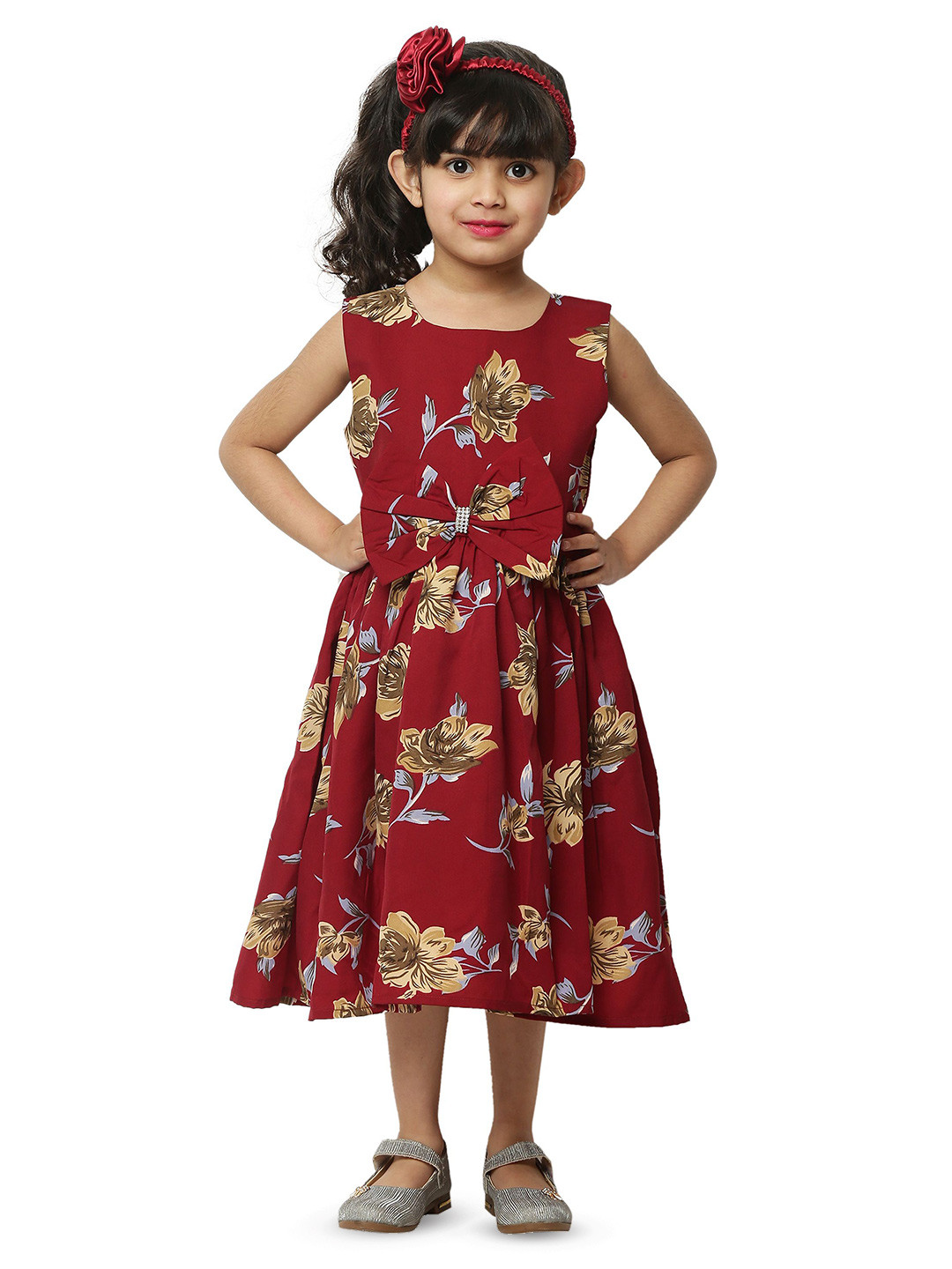 Wish little Girls Floral Printed Fit & Flare Dress