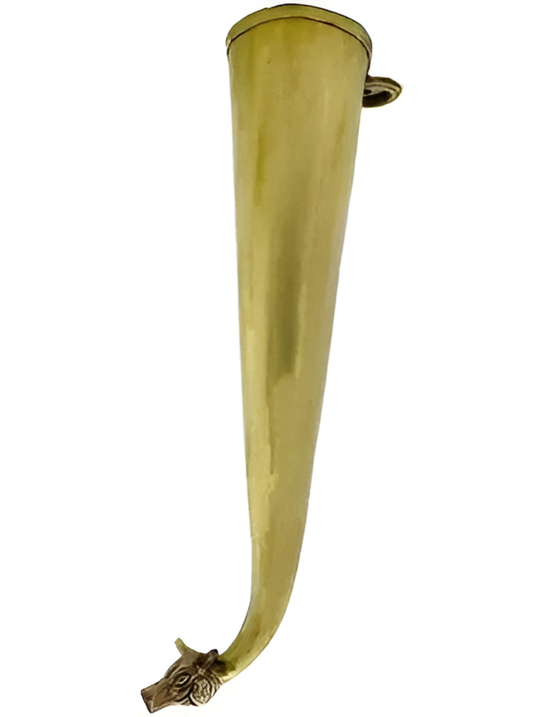 Navyaksh Shiv Abhishek Sirangi Yellow Brass Metallic Prayer Room Small Showpiece - 3.1 Inches