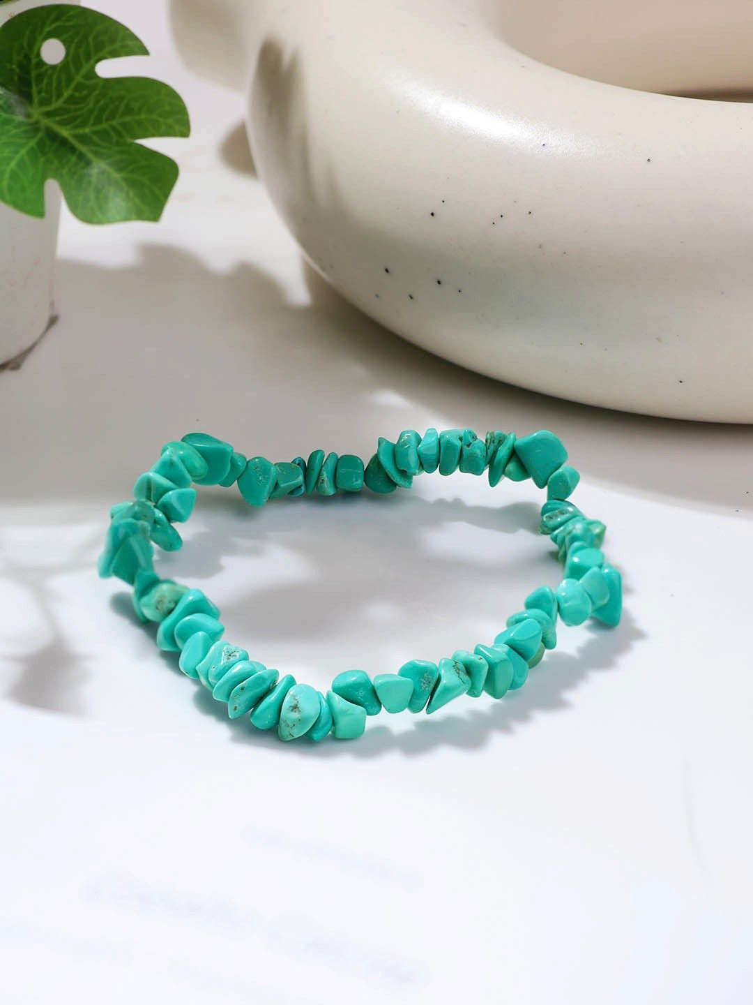 Shubhanjali Crystals Chips Stone Studded Elasticated Bracelet