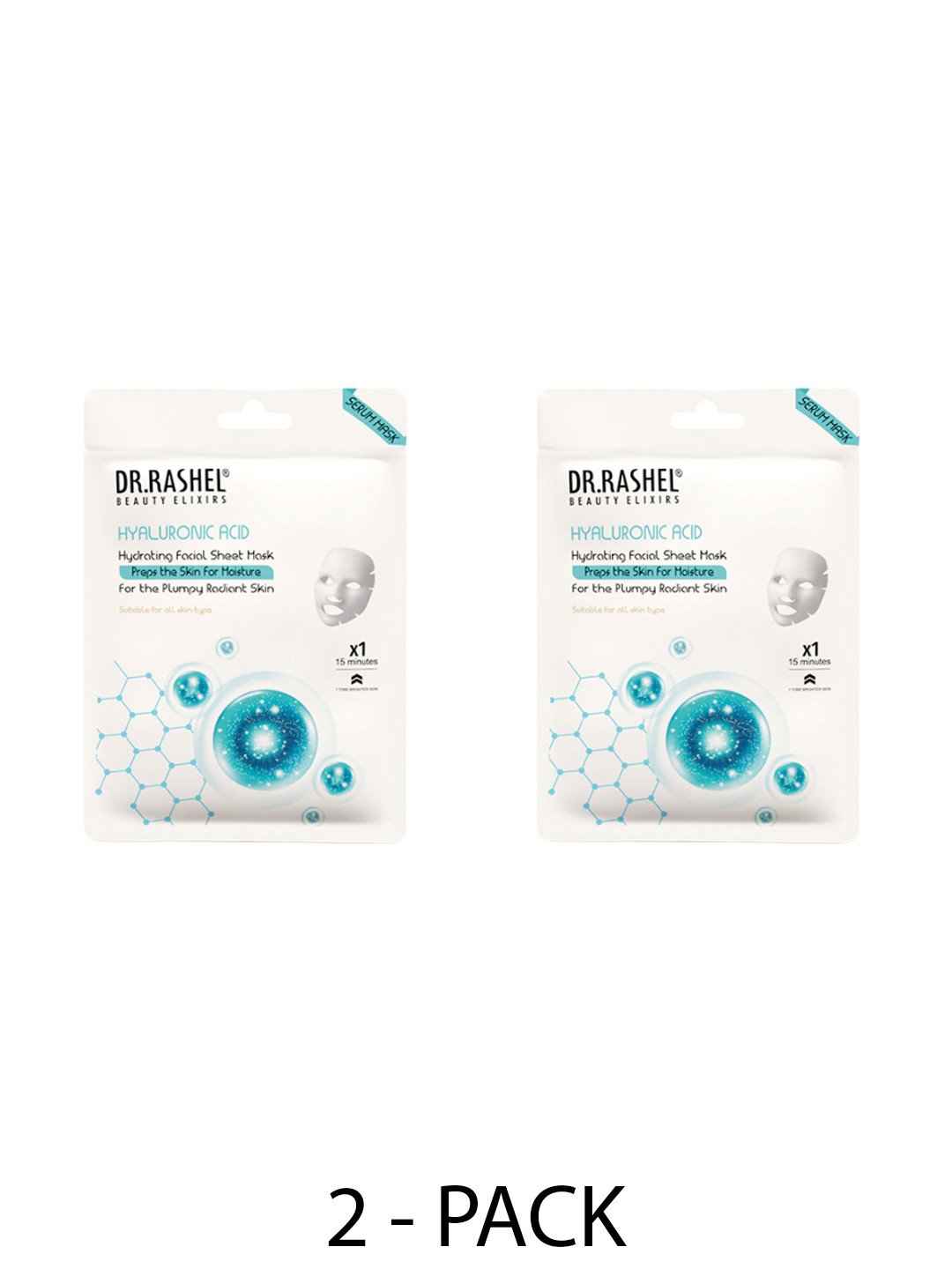 DR.RASHEL Set Of 2 Hyaluronic Acid Sheet Mask With Serum - 20 g Each