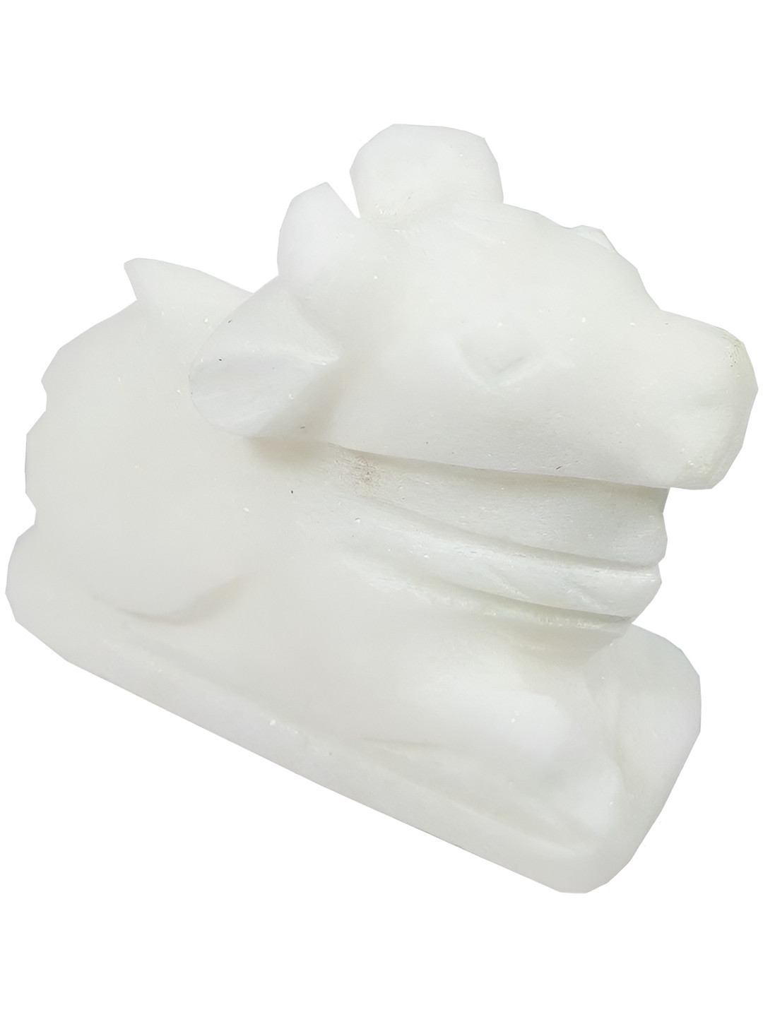 Navyaksh Nandi White Metal Metallic Home Office Hand-Crafted Small Showpiece - 3.1 Inches