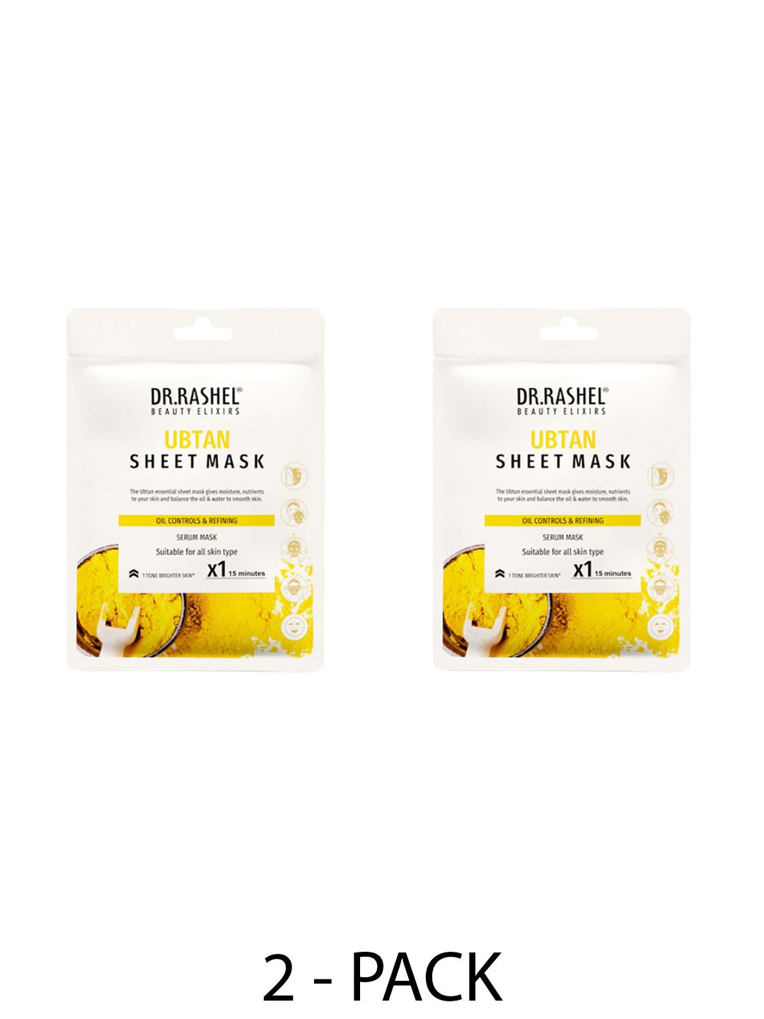 DR.RASHEL Set Of 2 Ubtan Sheet Mask With Serum - 20g Each