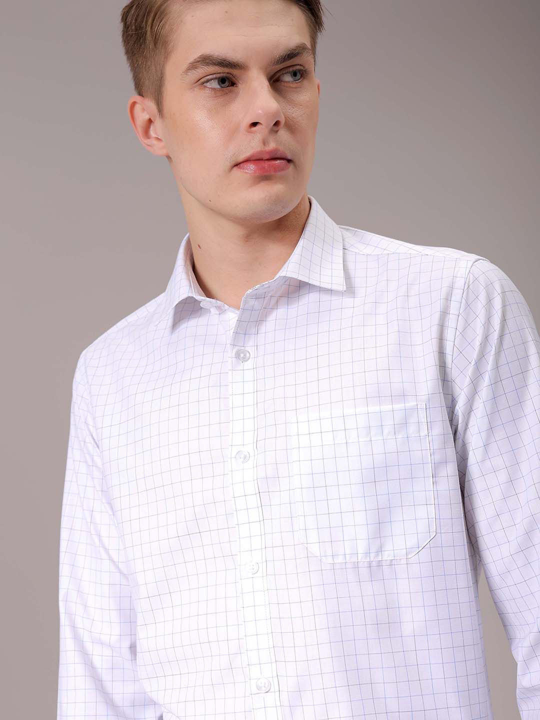 The Indian Garage Co. X Luxe Men Spread Collar Micro Checked Slim Fit Formal Shirt