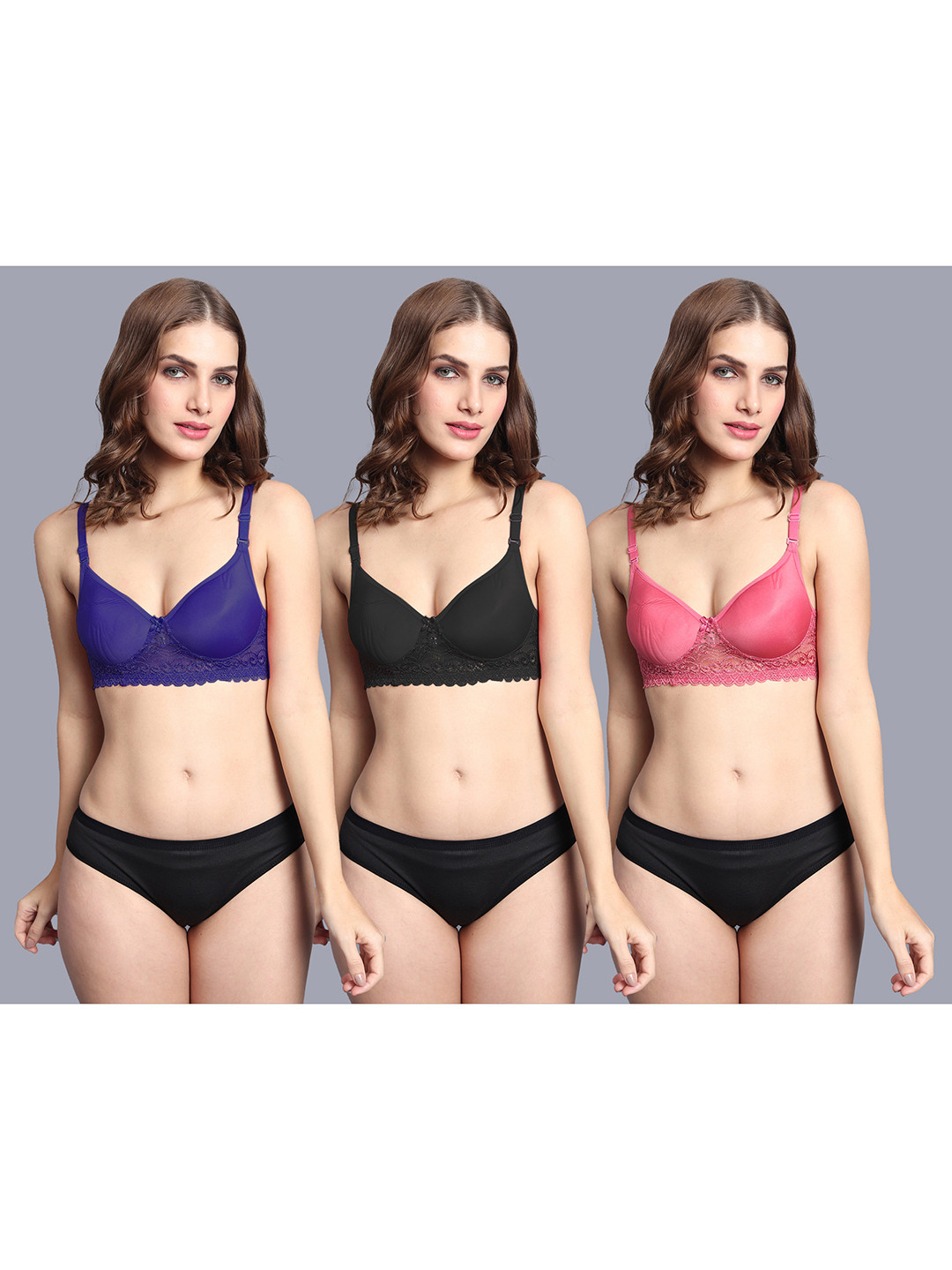 AROUSY Pack Of 3 Lingerie Set B_PD-Sett3