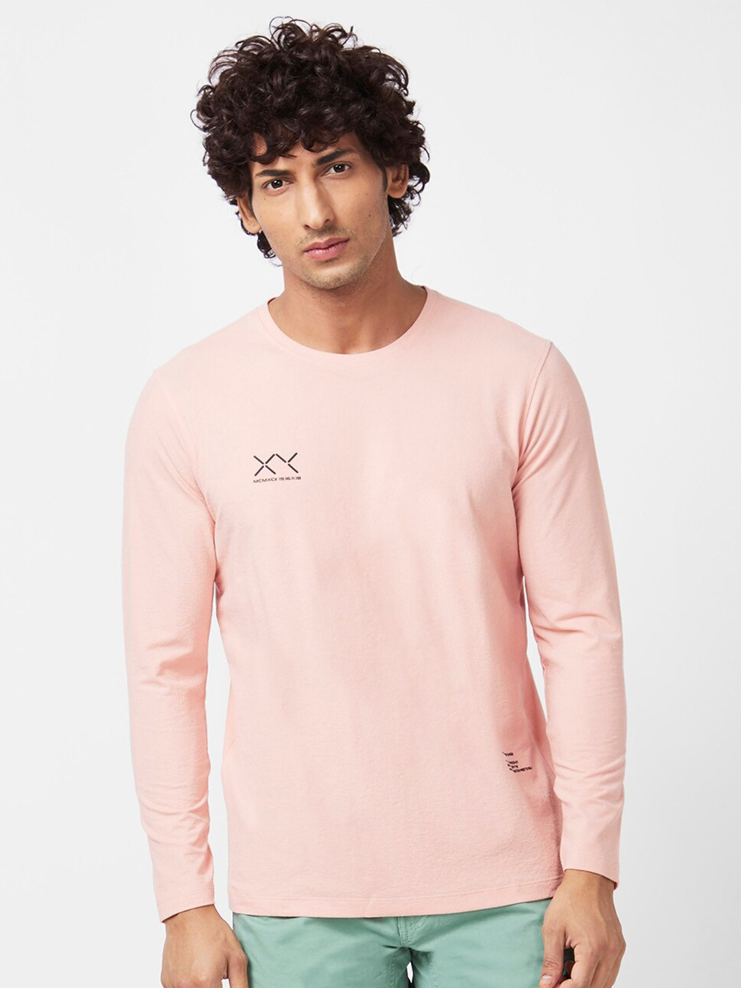 SPYKAR Long Sleeves Slim Fit Cotton T-Shirt