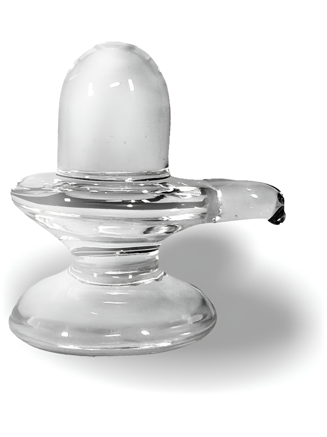 Navyaksh Lord Shiva Shivling White Crystal Glossy Prayer Room Small Showpiece - 3.1 Inches