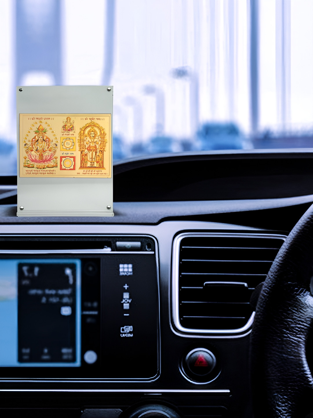 Hawai Gold Toned & Transparent Shree Kuber Laxmi Yantra Table Photo Frame