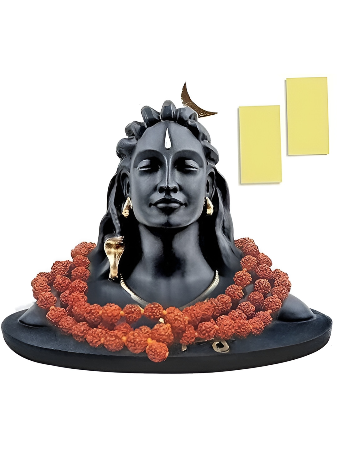 Navyaksh Adiyogi Shiv Ji Mahadev Gold Polyresin Matte Home Office Set of 4 Small Showpieces - 3.1 Inches