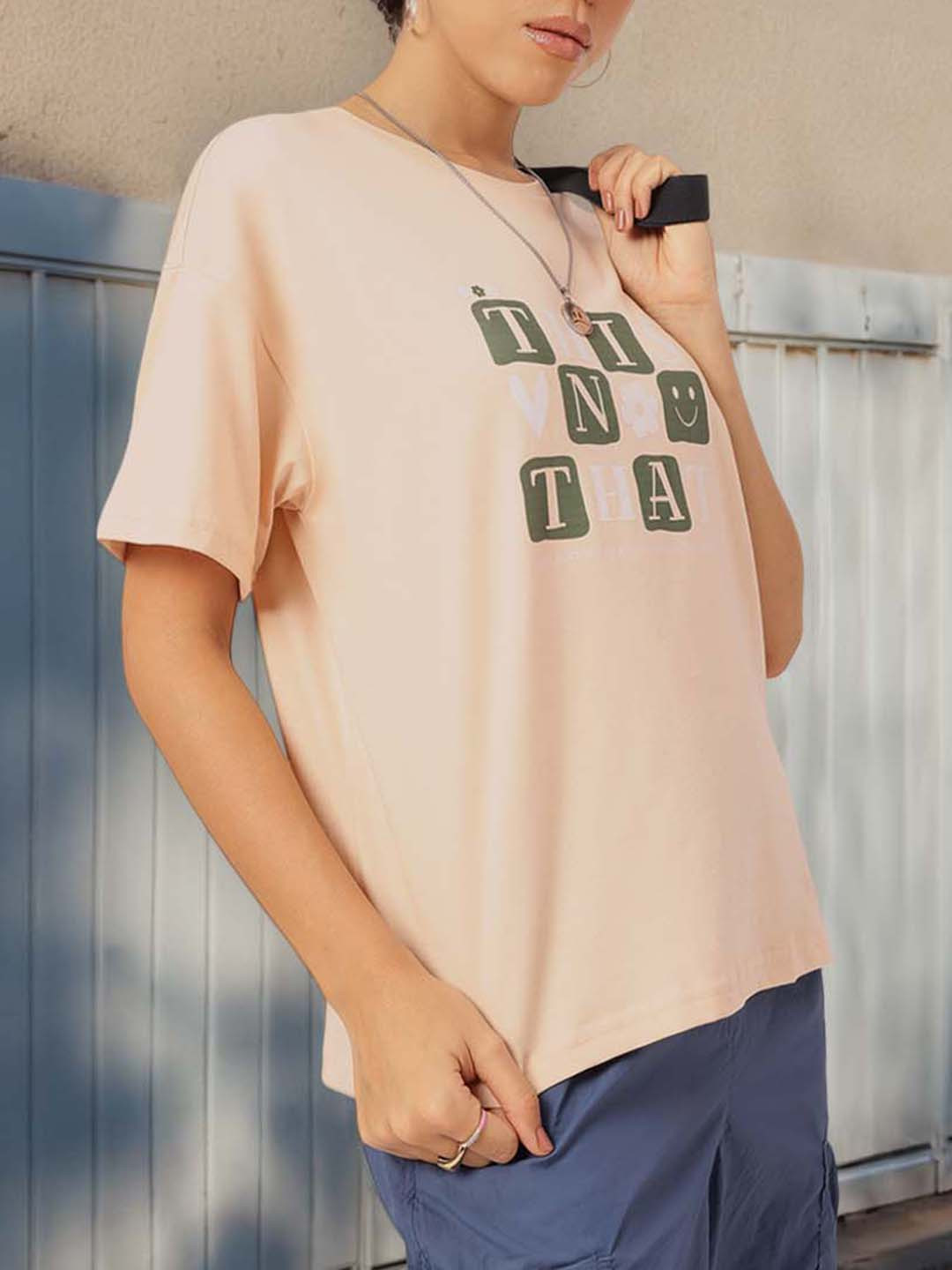 DressBerry Typography Printed Dropped-Ease T-Shirt