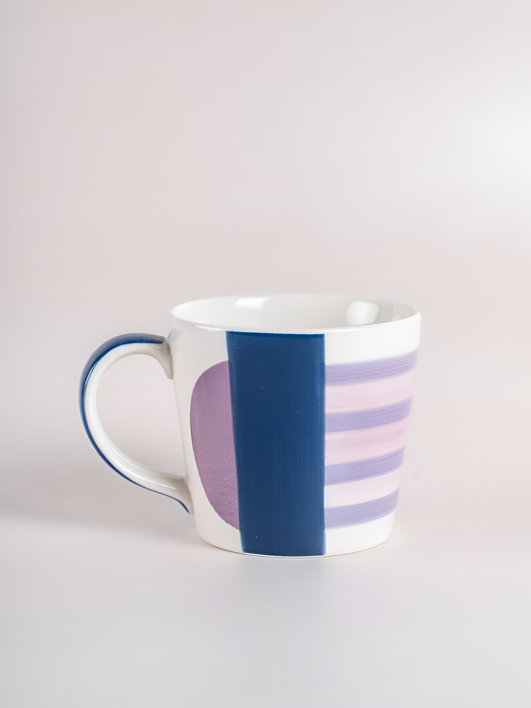 The Wishing Chair Best Mom in The Galaxy Blue Striped Ceramic Microwave Safe Mug-280ml