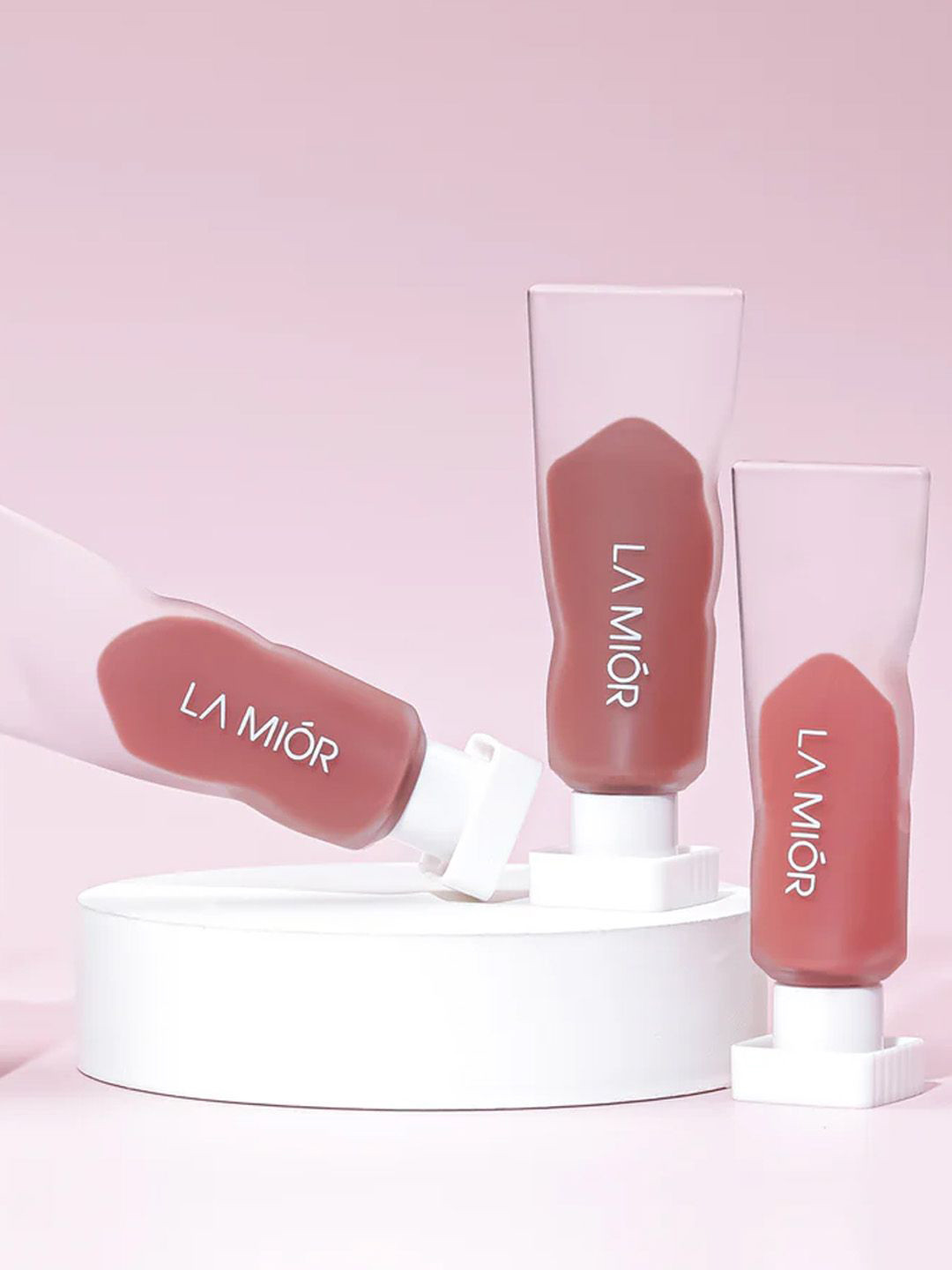 LAMIOR Set of 3 Velvet Liquid Lipstick - 5 ml Each - Mauvish Affair