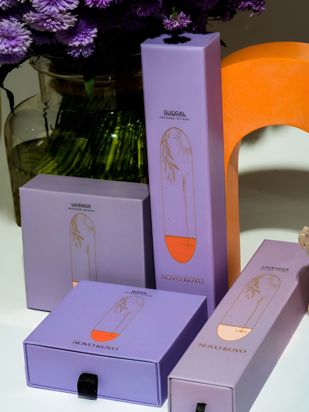 NOVO KOYO 4-Pcs Lavender Incense Sticks