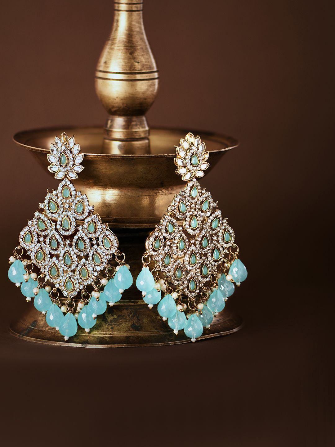 Kalakrith Milano Gold-Plated Contemporary Drop Earrings