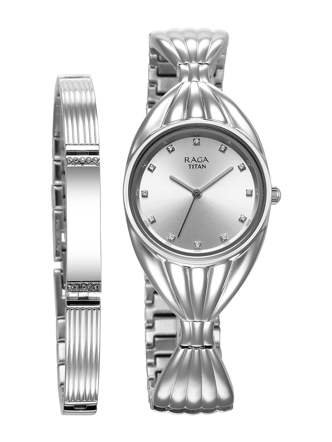 Titan Women Brass Dial & Bracelet Style Straps Analogue Watch 95254SM01F