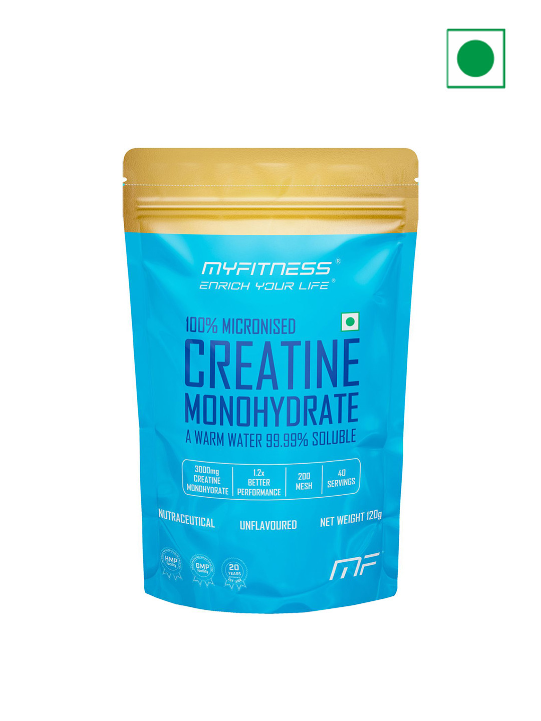 Myfitness 100% Micronized Creatine Monohydrate Powder Unflavoured 120g - 40 Servings