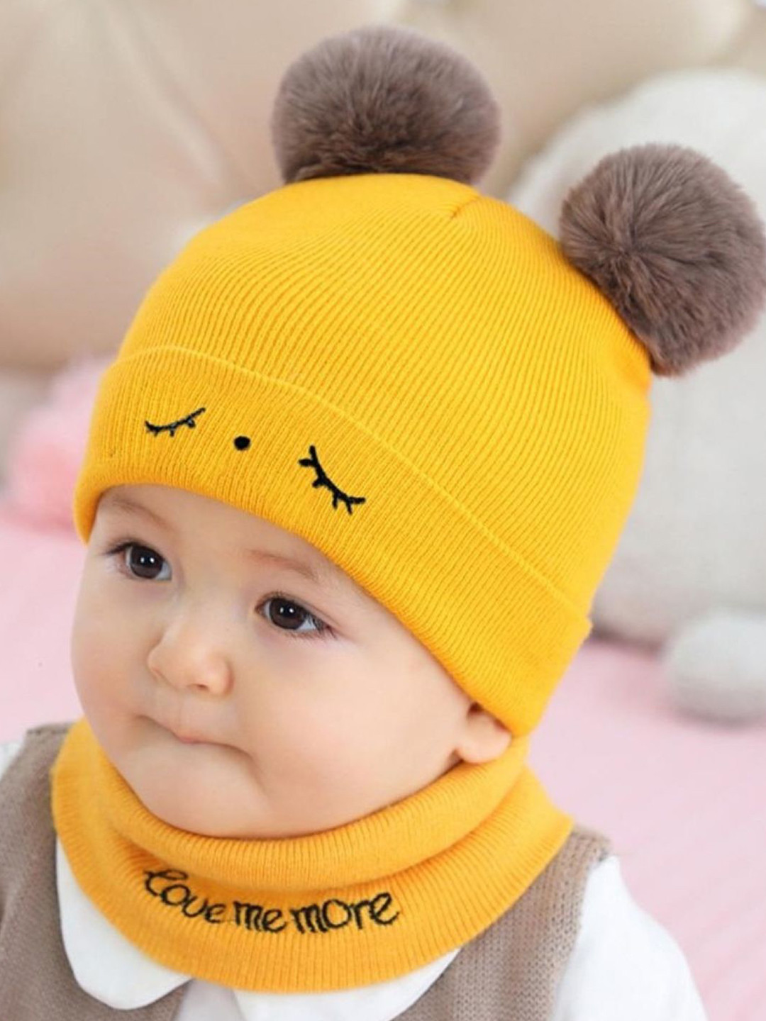 Poftik Girls Winter Pom Pom Beanie Cap Neck Warmer